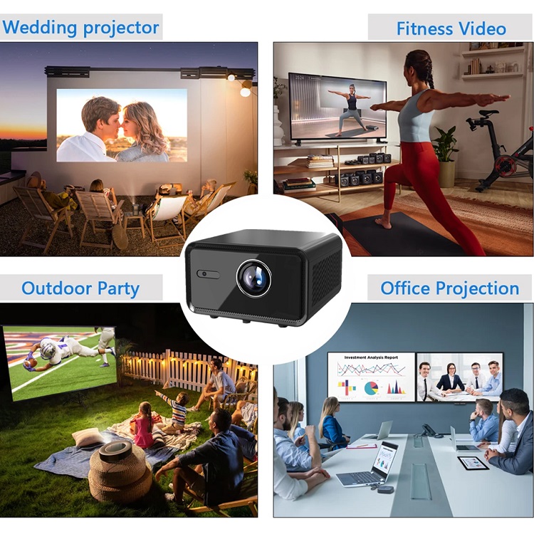4.45inch LCD 1080P Projector 1000ANSI 4k 8k Video Support Auto Focus Keystone HD USB for Home/Movie/Office/Classroom Android 12