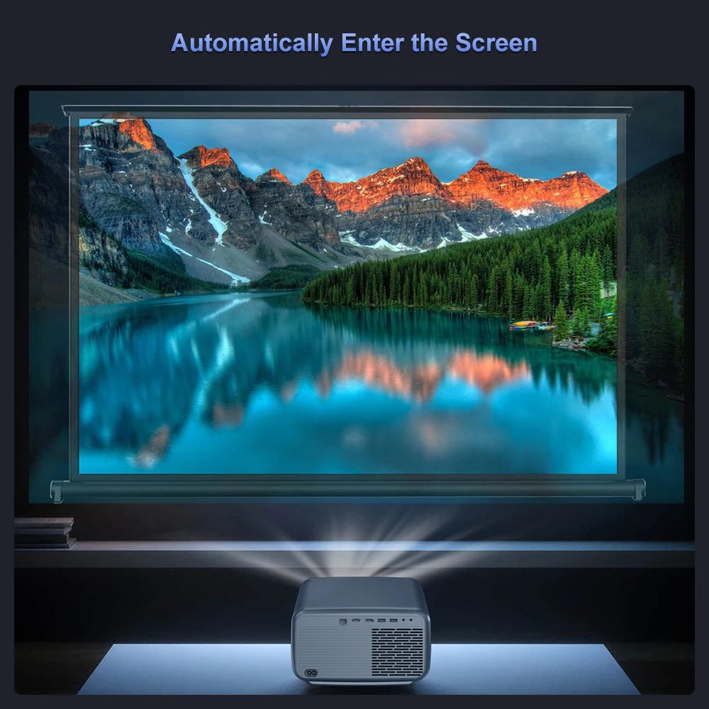 4.45inch LCD 1080P Projector 1000ANSI 4k 8k Video Support Auto Focus Keystone HD USB for Home/Movie/Office/Classroom Android 12