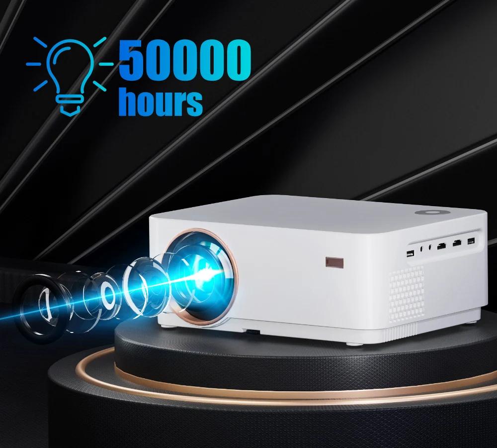 Mini 1080P HD LCD Projector Electric Focus 4D Keystone Auto WiFi Bt 500Ansi Lumens for Movie/Office Smart Home Theater Projector