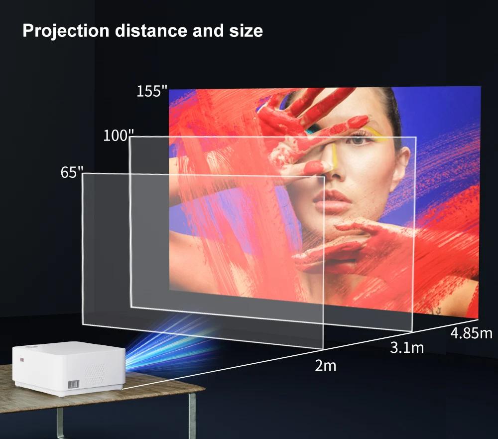 Mini 1080P HD LCD Projector Electric Focus 4D Keystone Auto WiFi Bt 500Ansi Lumens for Movie/Office Smart Home Theater Projector