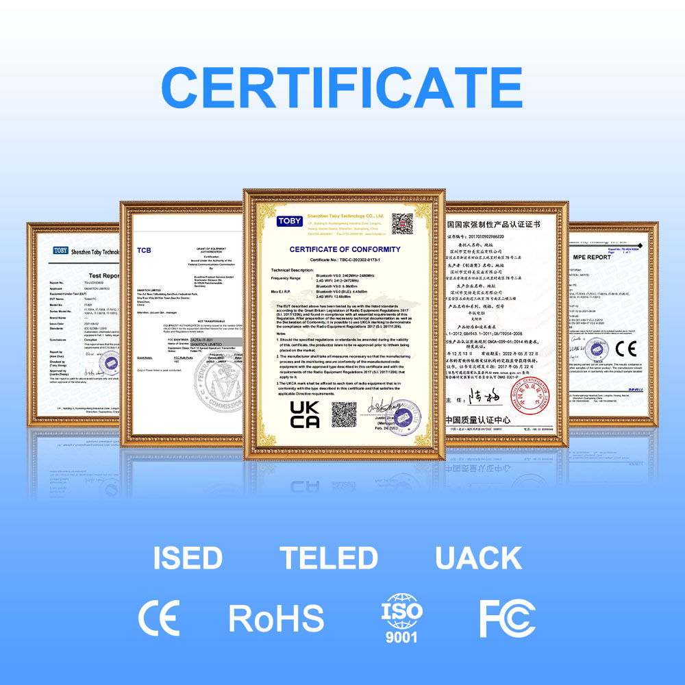 CE/FCC/Rohs/ISO9001