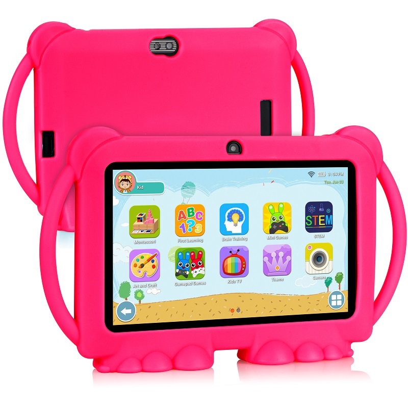 OEM ODM Manufacturer 7 Inch Android 12.0 2GB+16GB Rugged Leather Case Tablet PC for Kids Learning Education School Tablets