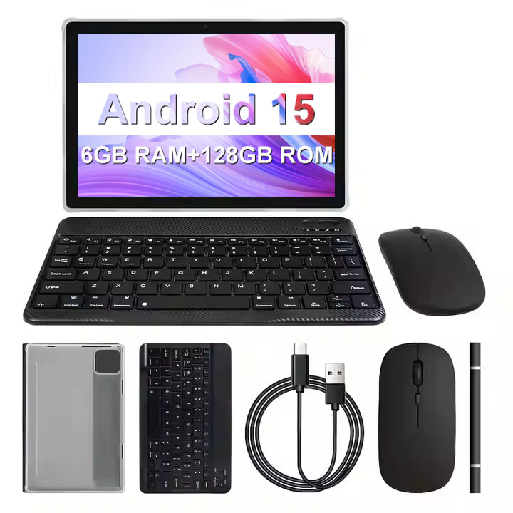 10.1 Inch Android 15 Tablet PC A537 Octa Core for Business With Keyboard Pen case