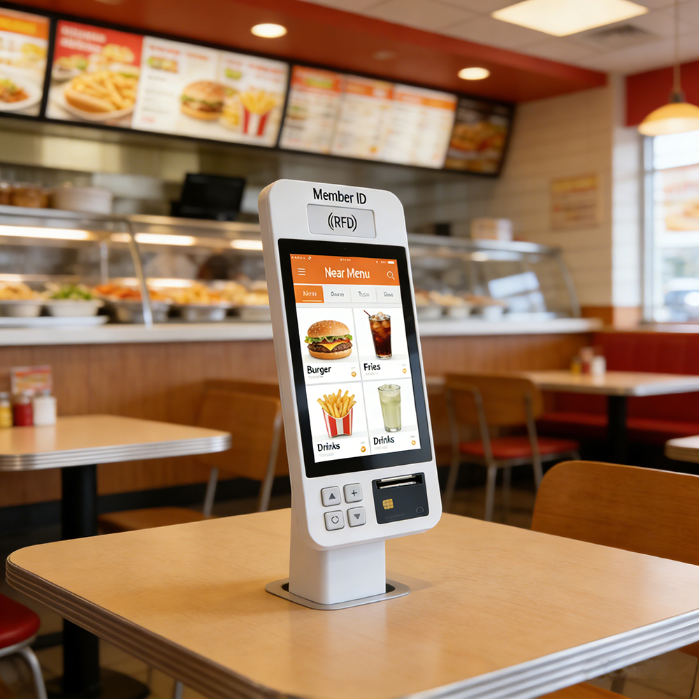 ODM Tablet 7 Inch Restaurants POS Terminal Android Tablet Ordering Kiosk Smart Digital Food Aluminum Kiosk Custom Tablet MID