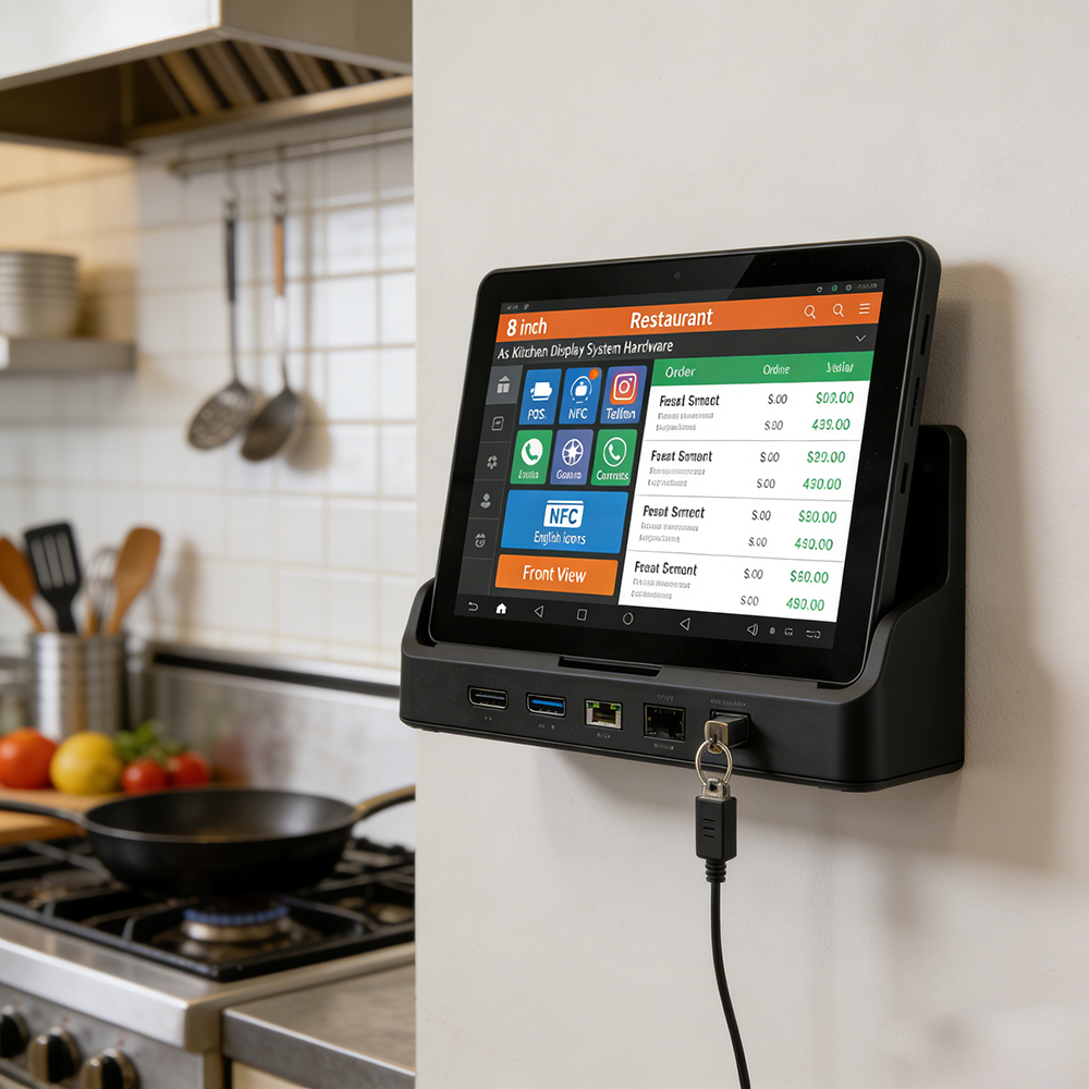 8 Inch Restaurant Ordering Tablet With NFC/RFID Reader Android 14/15/16 Embedded Economical Configuration Kiosk Pos Tablet