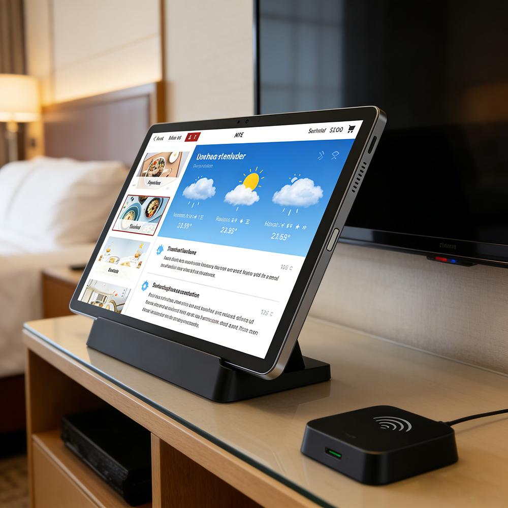 ODM Hotel In-room Tablet No Camera 12 Inch FHD IPS Incell Screen Tablet MTK G99 GMS Certified NFC Tablet PC with Charging Cradle