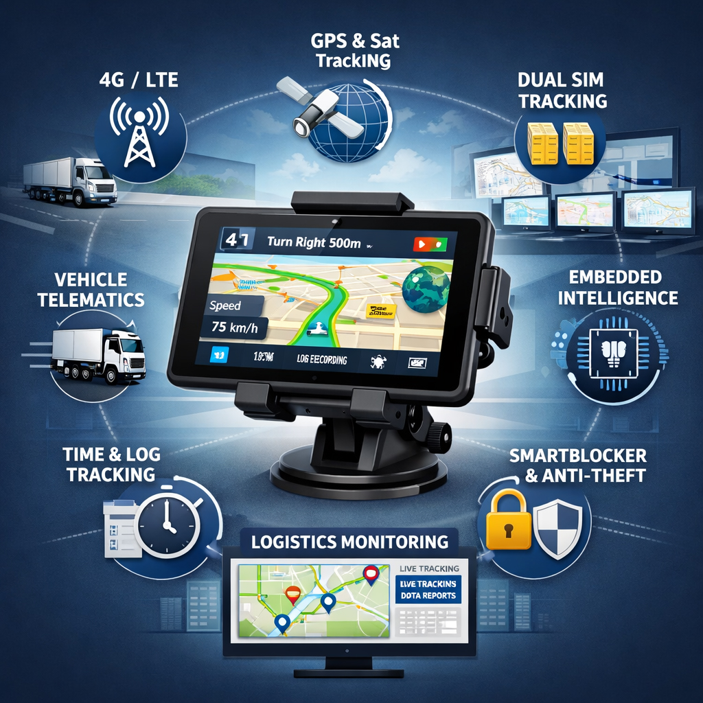 ODM 8Inch Android 14 Vehicle Tablet with GPS OBD2 - 4G LTE Car Monitor, Supports CarPlay/NFC, ODM Logistics Dashboard Tablet Pc